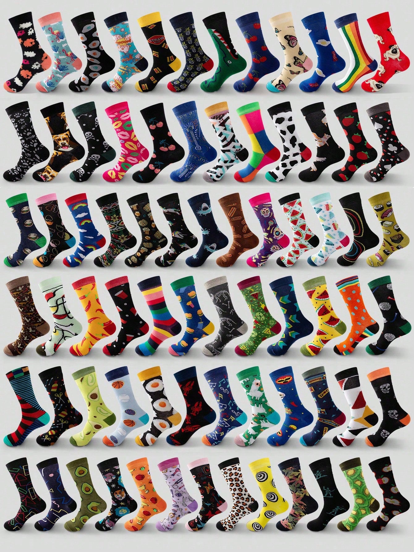 10pairs/Set Men's Mid-Calf Socks In Random Design With Basketball & Butterfly Printed, Soft, Comfortable, Anti-Odor & Moisture Absorbing Multicolor