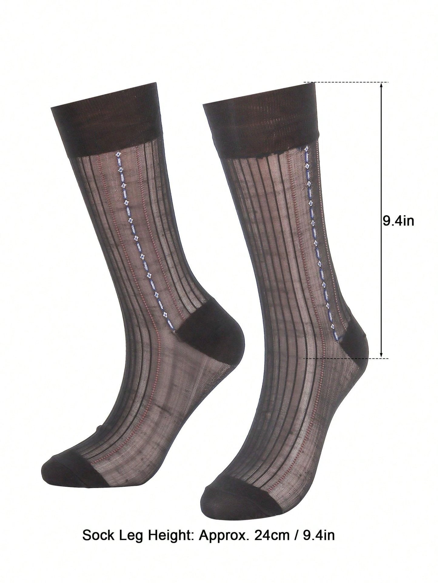 5 Pack Mens Ultrathin Breathable Silk Sheer Dress Socks Soft Mid Calf Work Trouser Socks 5 Colors