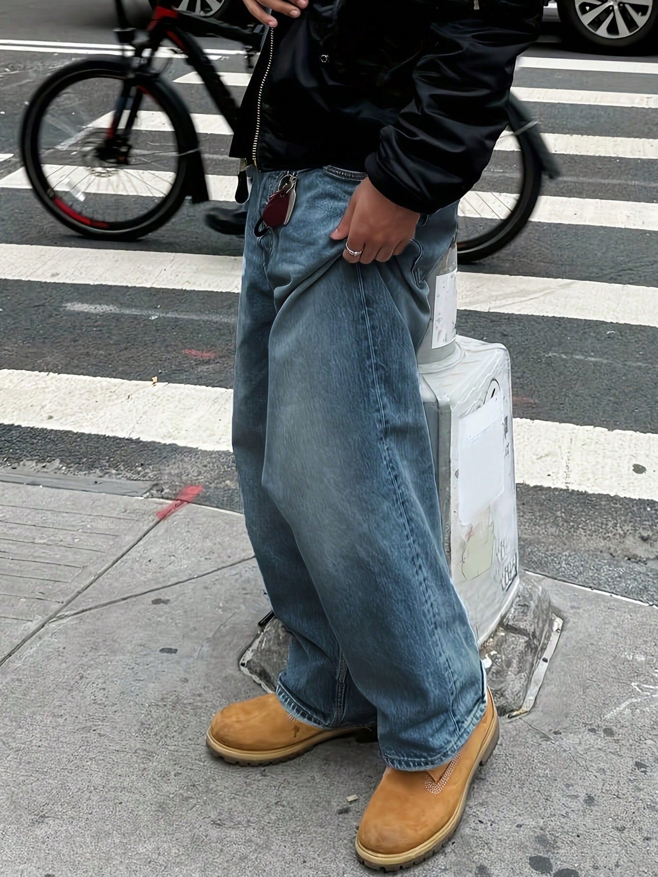 Men's Retro Loose Fit Jeans, Versatile Casual, Suitable For All Seasons Blue
