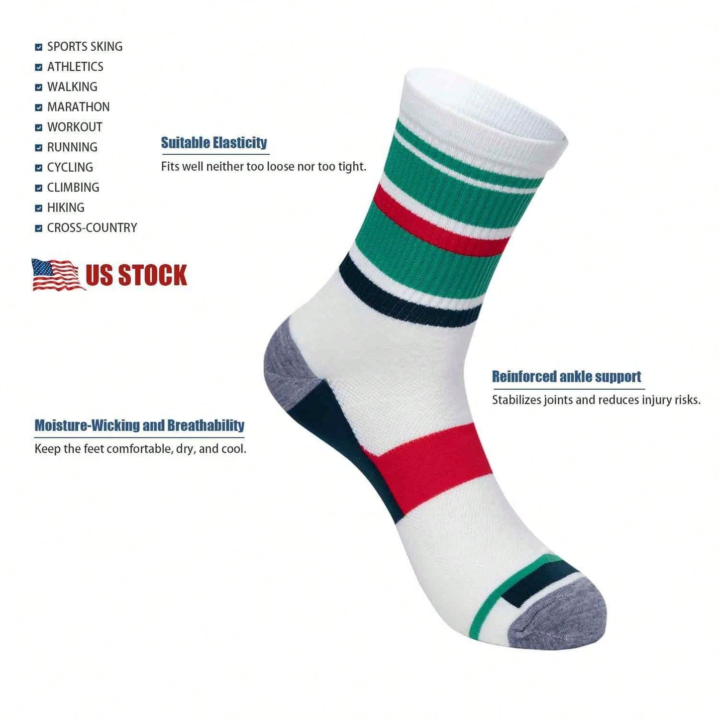 12 Pack X Mens Dress Socks Colorful Socks For Men Solid Lightweight Breathable 12 Pairs Sport Socks 6 Styles
