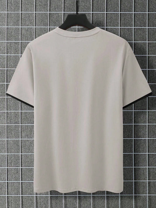 Manfinity Homme Men T-Shirts Fit Crew Neck Short Sleeve Casual Summer Polyester Khaki