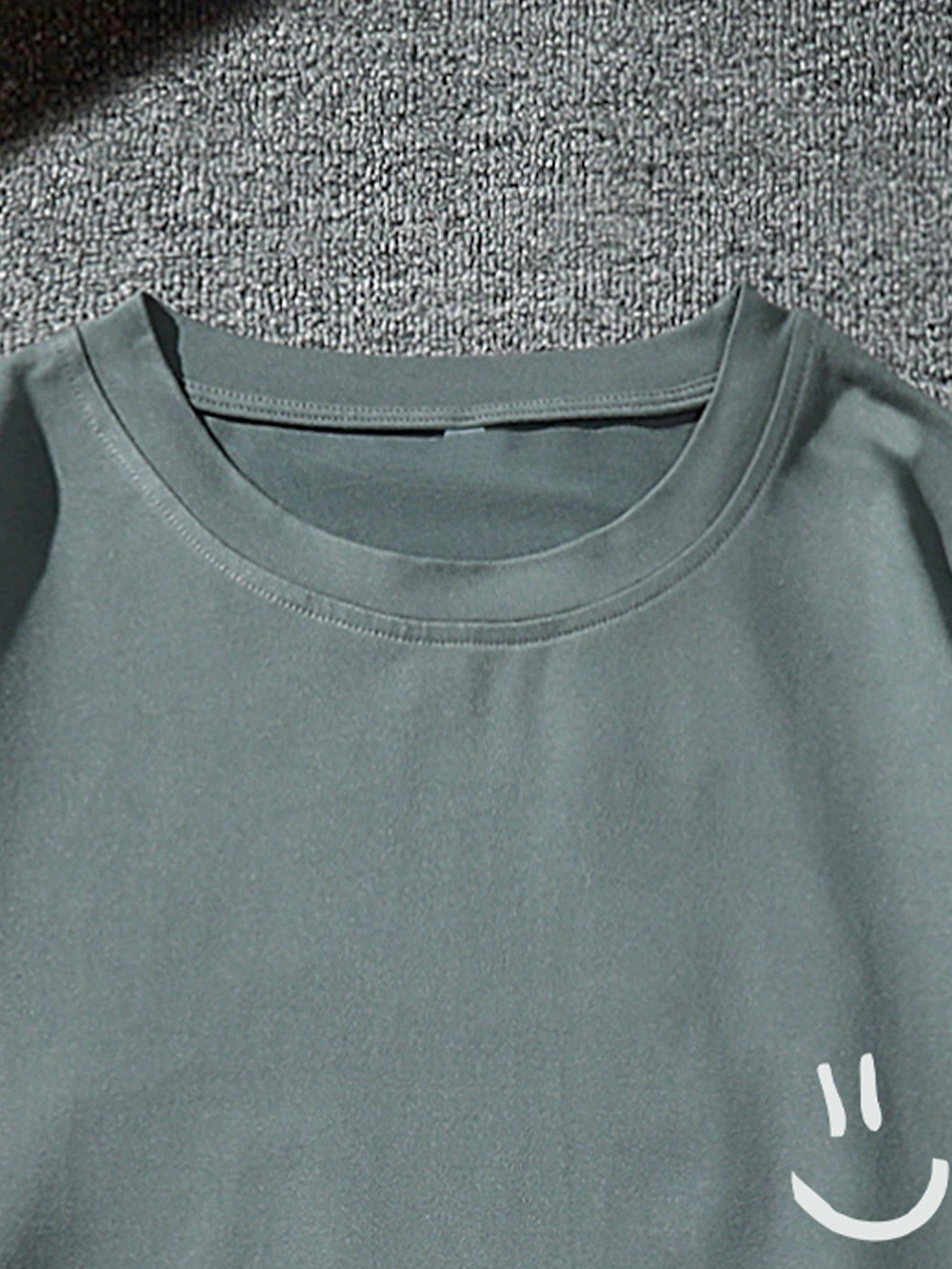 Manfinity Homme Men Expression Print Drop Shoulder Tee Green