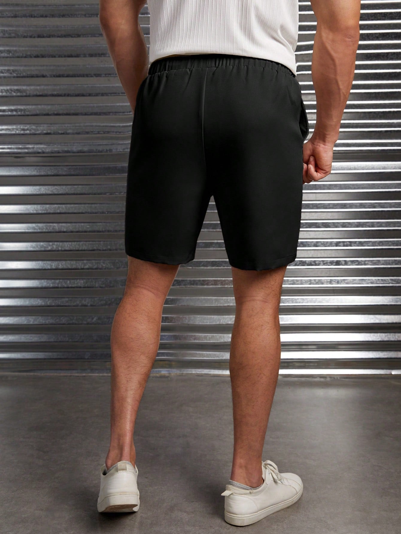 Manfinity Modomio Men Drawstring Waist Shorts Black