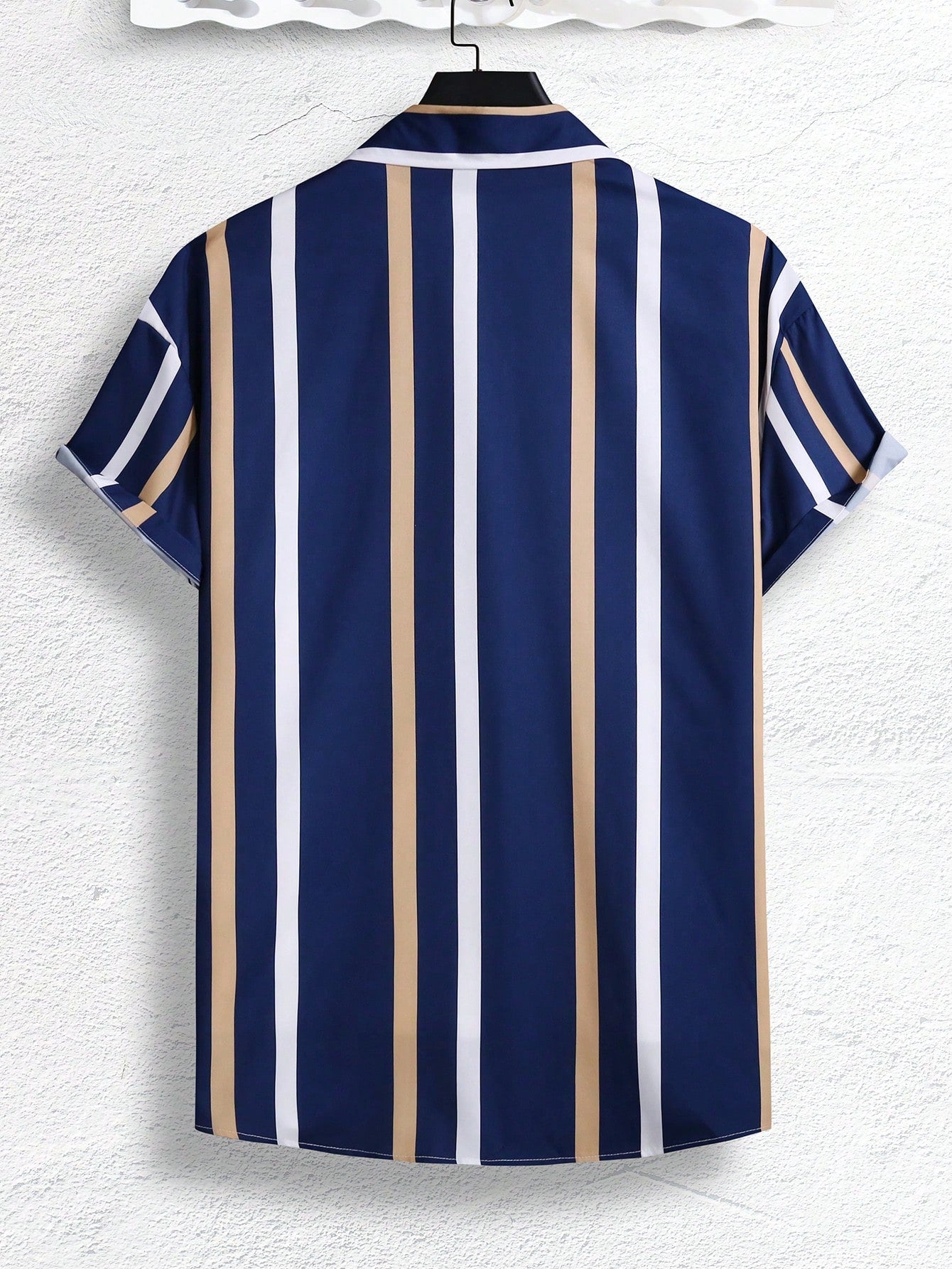 Manfinity Homme Men Striped Print Shirt Navy Blue