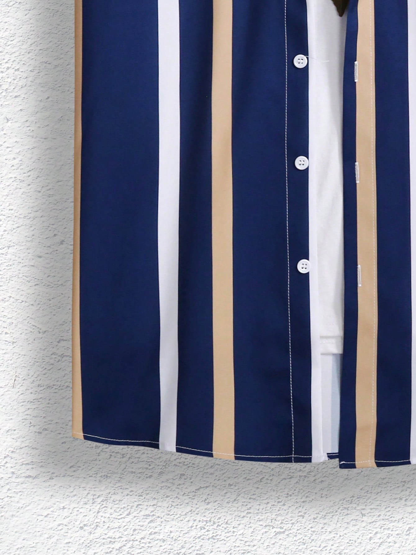 Manfinity Homme Men Striped Print Shirt Navy Blue