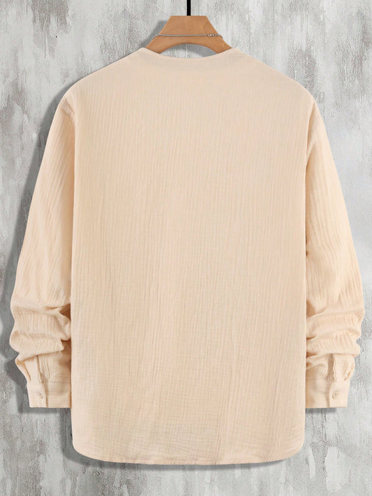 Manfinity Homme Men Solid Button Up Shirt Apricot