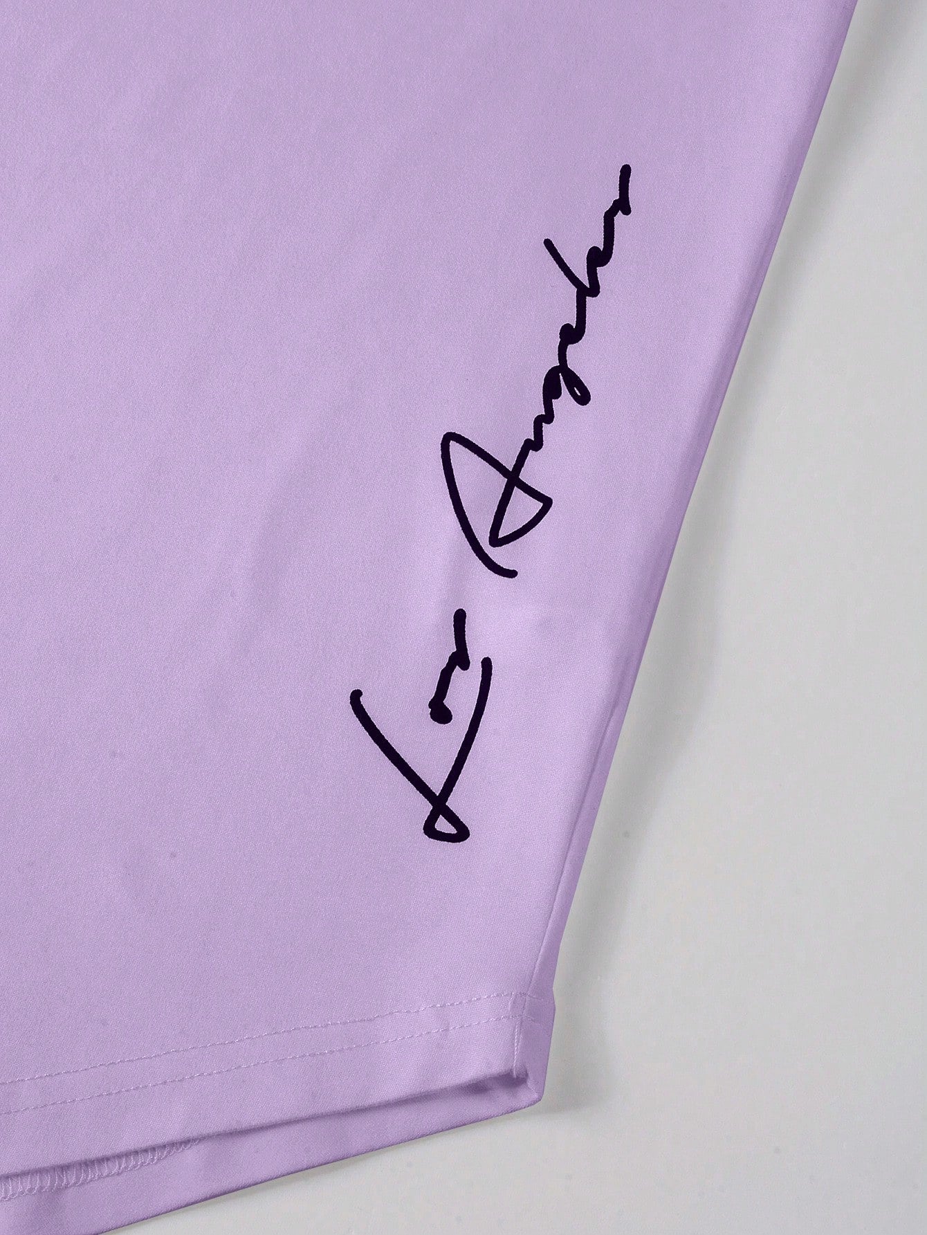 Manfinity Homme Men Letter Graphic Curved Hem Tee Purple