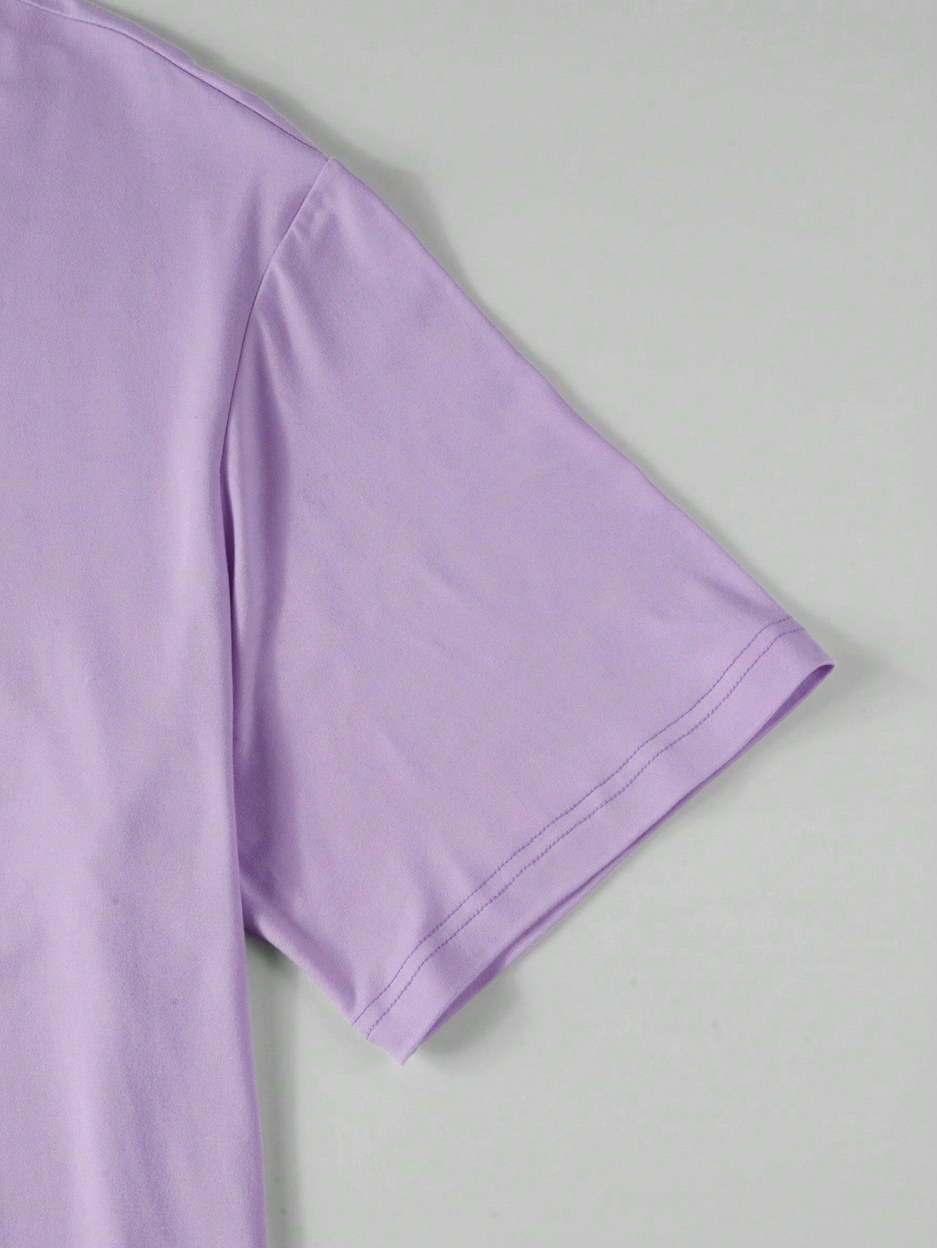 Manfinity Homme Men Letter Graphic Curved Hem Tee Purple