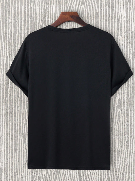 Manfinity Homme Men Graphic Print Tee Black