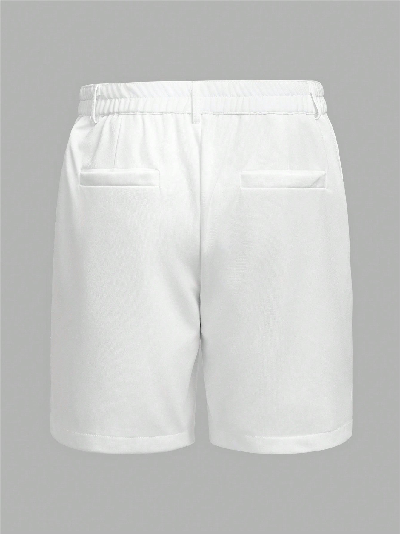 Manfinity RelaxMax Men's Elastic Waist Straight Shorts Crochet Board Nylon Cool Yee Haw Plain All White Vacation Sexy Husband White