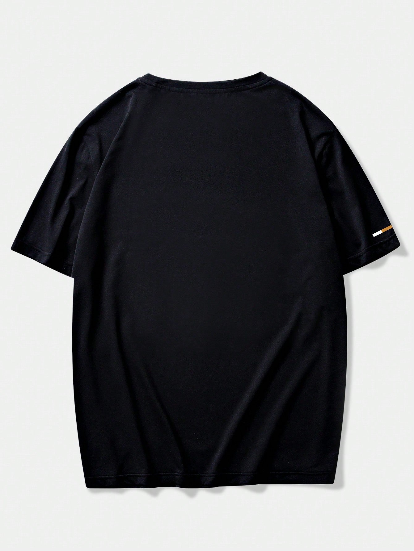 Manfinity Homme Men's Casual Short Sleeve T-shirt With Text Print, Round Neck Black