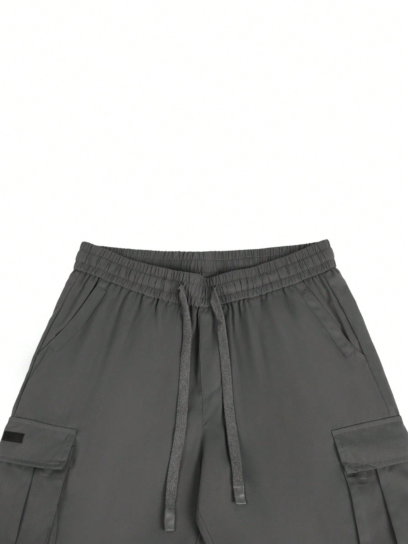 Manfinity EMRG Men's Loose Fit Drawstring Waist Flip Pocket Cargo Shorts Dark Grey