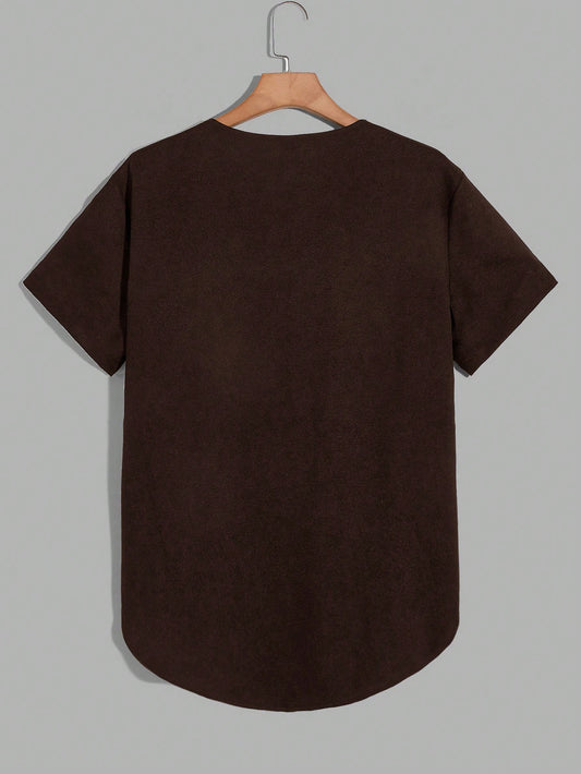 Manfinity Modomio Men's 3pcs Knitted Plain Round Neck Short Sleeve T-Shirt Black