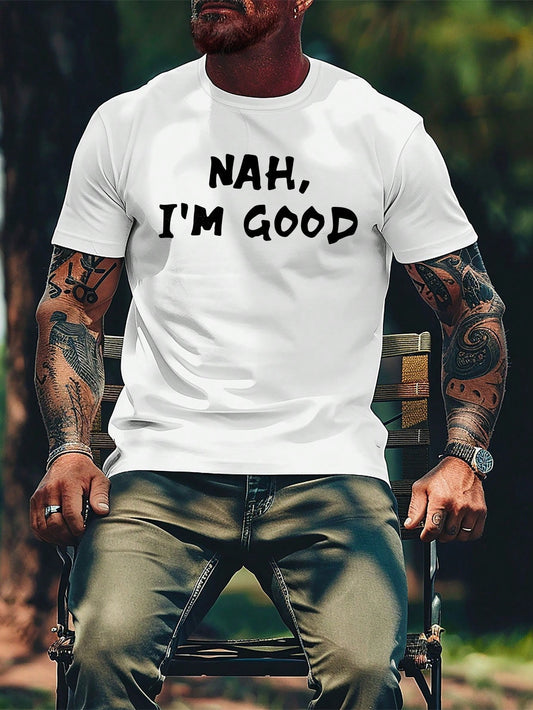 Manfinity Homme Men's Short Sleeve T-Shirt With Slogan Print White