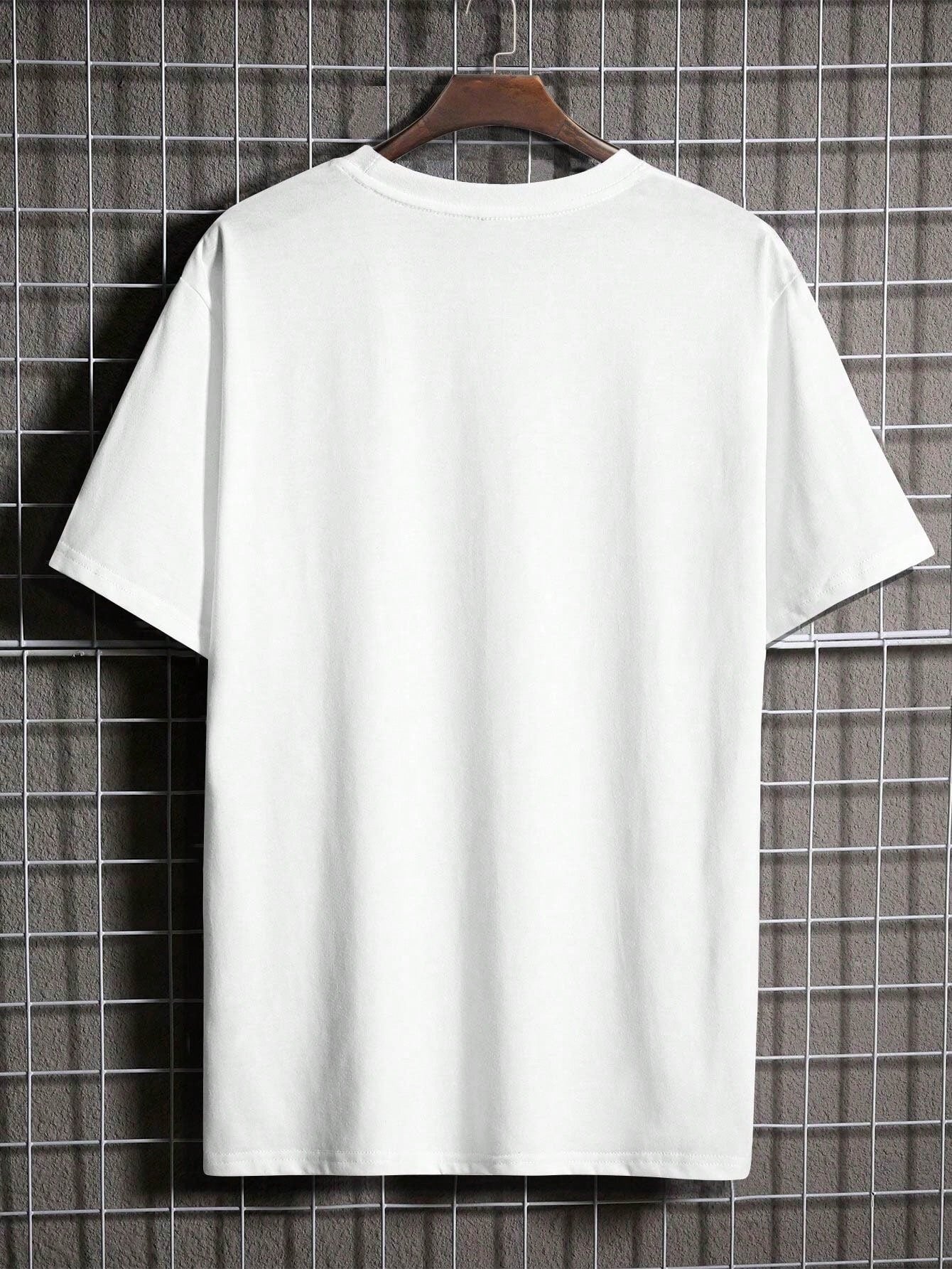 Manfinity Homme Men's Short Sleeve T-Shirt With Slogan Print White