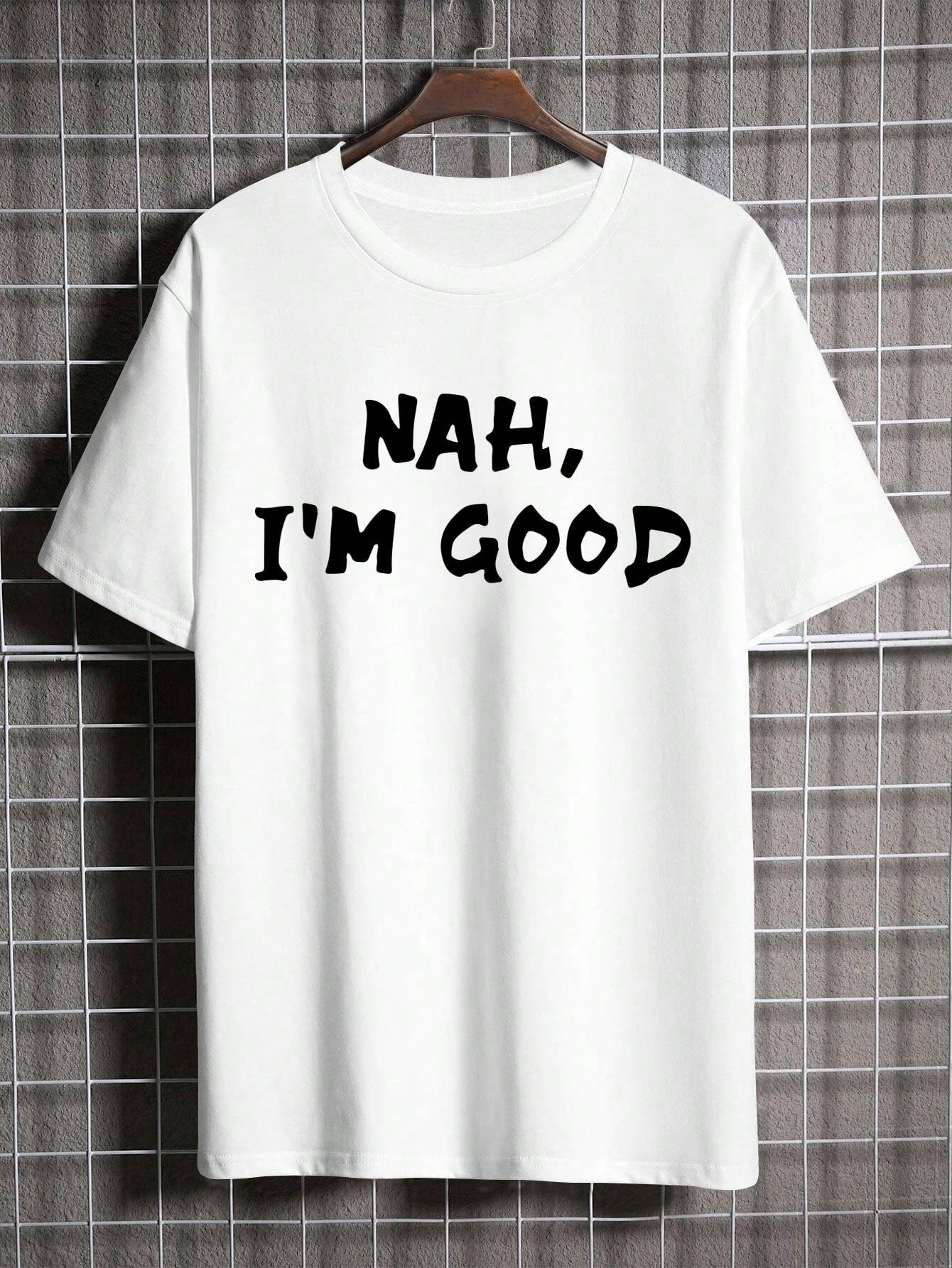 Manfinity Homme Men's Short Sleeve T-Shirt With Slogan Print White