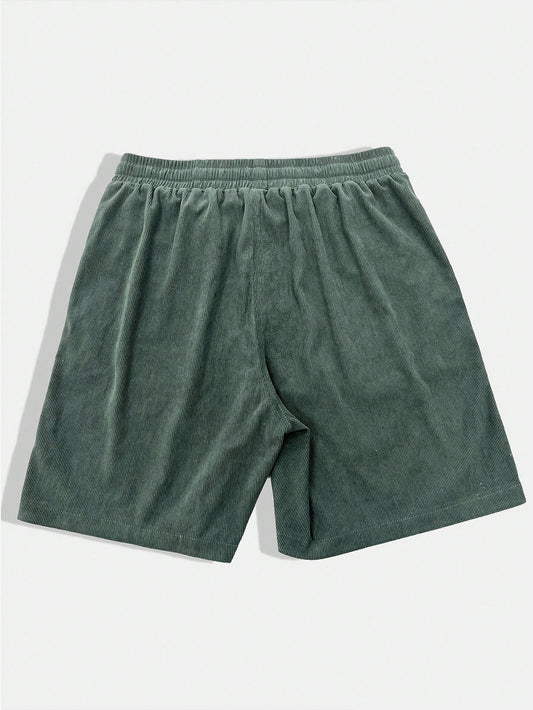 Men's Casual Plain Shorts, Fashionable & Suitable For Everyday Wear Dark Green