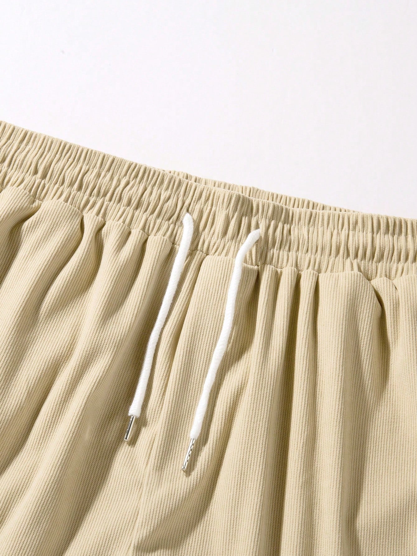 Men's Solid Color Drawstring Shorts With Pockets, Summer Casual Shorts Khaki