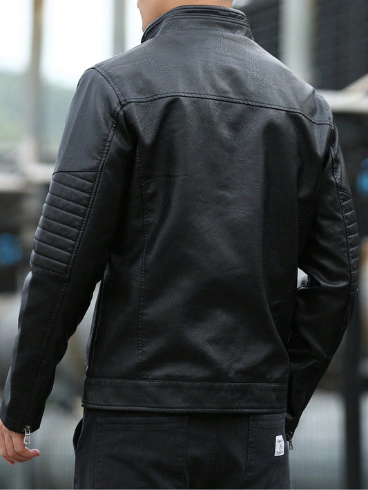 Men's Fashion Leather Jacket Black