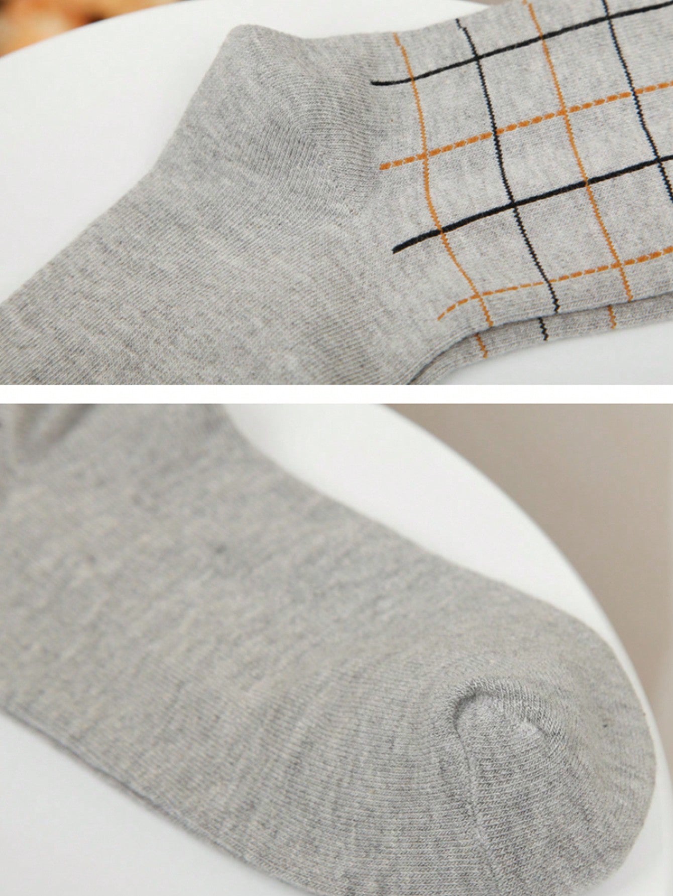 10 Pairs Men's Socks, Polyester Knitted Fabric, Geometric Pattern, Business Casual Mid-Calf & Dotted Design, Random Color (No Gift Box) Multicolor