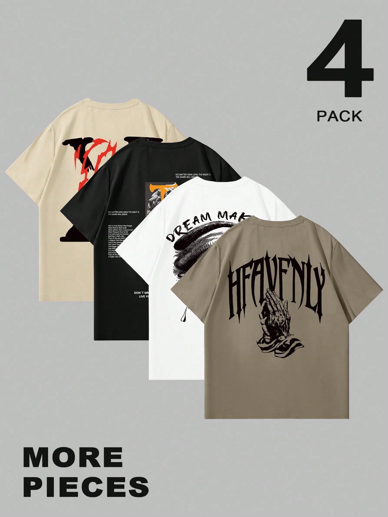 Manfinity Homme Men Casual Graphic And Letter Graphic Print Round Neck Short Sleeve T-Shirt, Summer, For Friends Multicolor